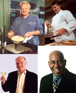 Anthony Worrall Thompson,  Brian Turner,  Oz Clarke and Ainsley Harriot