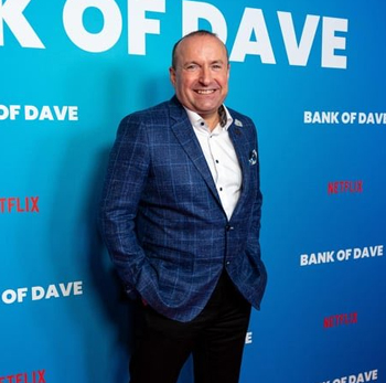 Dave Fishwick at the Bank of Dave premiere