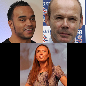 Clockwise from top left: Nic Hamilton, Sir Clive Woodward and Bonita Norris